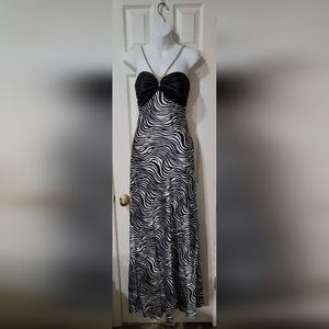 Zebra Stripped Dress Black and White size Med.